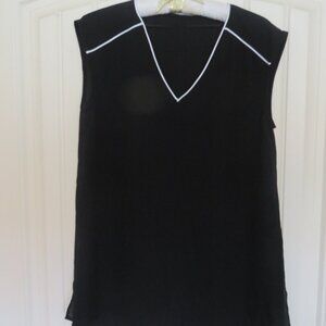 Joe FRESH Sheer Black & White TOP Small NWOT (K468)